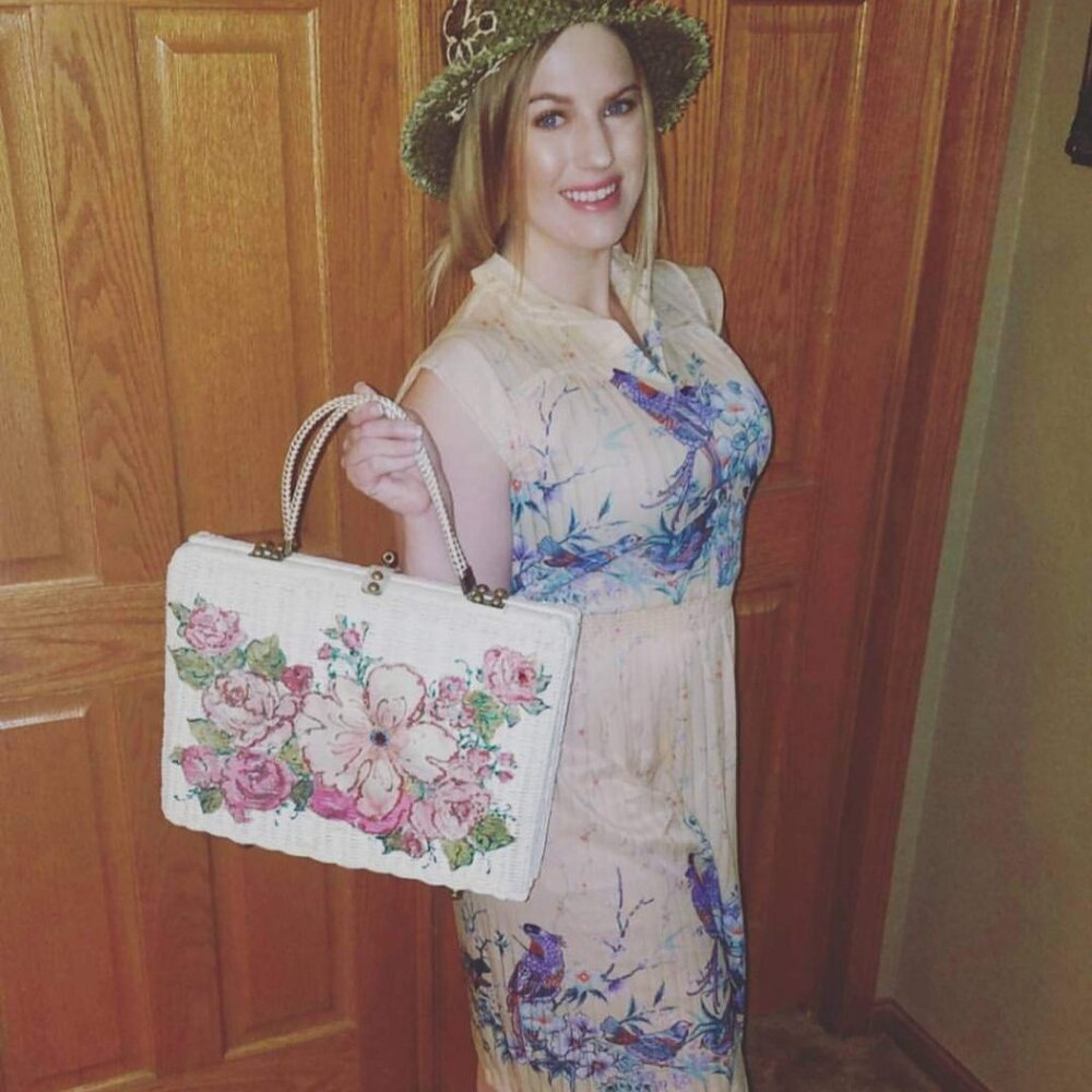 Vintage Delicate Bird And Flower Dress